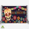 Aoihrraan 7 x 5 ft Day of the Dead Sugar Skull Photo Backdrop view 3
