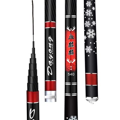 CNRTSO Strong Carbon Fiber Telescopic Fishing Rod for Carp, Feeder, Stream, and Hand Fishing (Length: 3.9 m)