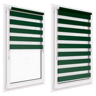 Double Roller Blind No Drilling, 45 x 150 cm Fabric, Day & Night