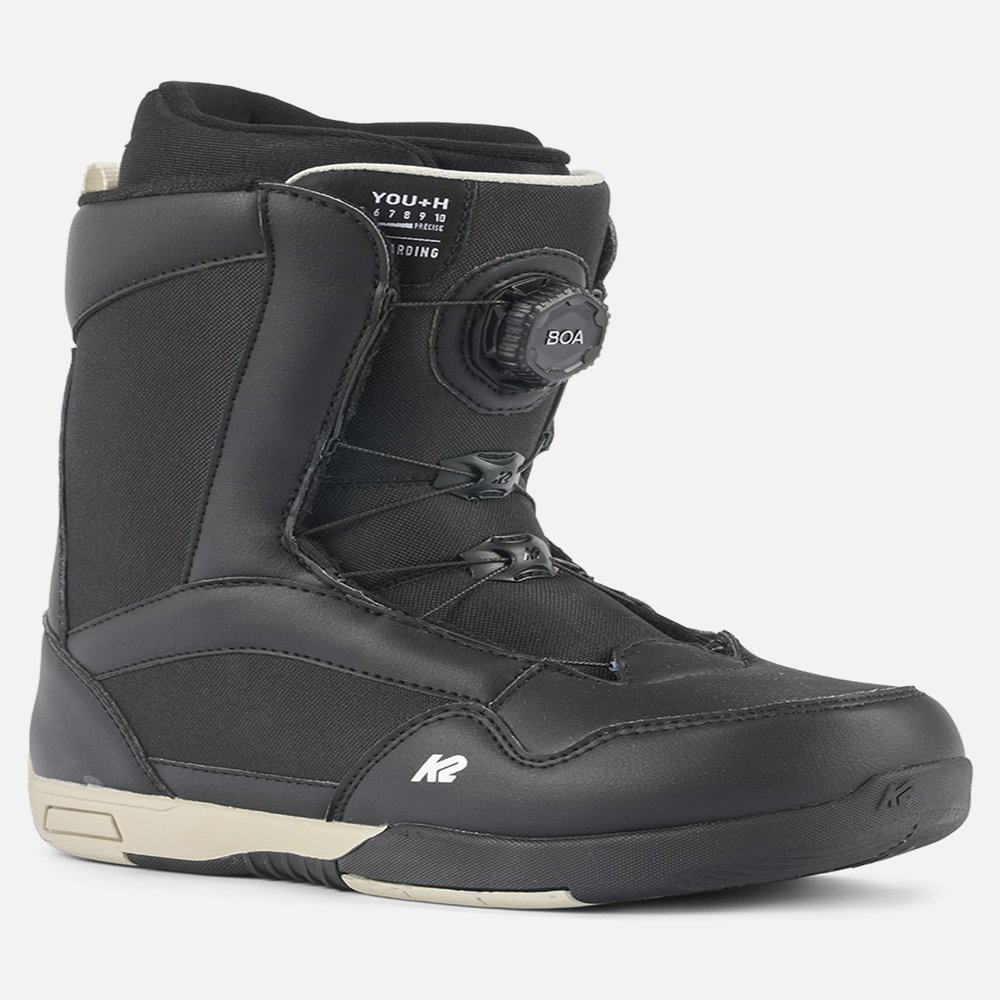 K2 You+H Black - 3b: Unisex Snowboard Boot, Black, Modern, Lace-Up, EVA Insole, For Advanced to Expert Snowboarders, Adults
