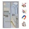 Magnetic Fly Screen Door Curtain, Automatic Closing, No Drilling, Gray, 120 x 185 cm view 1