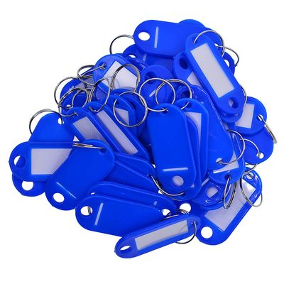 Removable Waterproof Key Tags for Name Cards, Royal Blue, 50 Pack