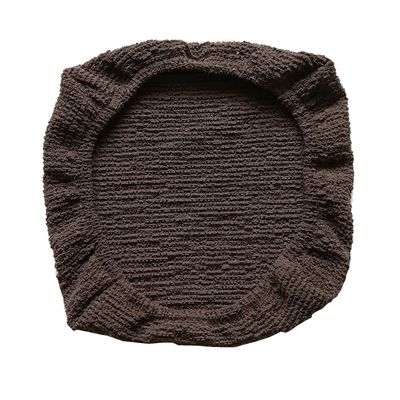 Square Piano Stool Cover with Decorative Lace, Brown, 1 Piece