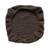 Square Piano Stool Cover with Decorative Lace, Brown, 1 Piece view 1