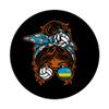 Rwanda Volleyball Fan, Brown-Skinned Girl with Messy Hair, PopSockets PopGrip view 3