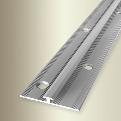 PROVISTON Edge Trim Profile, 34 x 2.5 x 2700 mm, Anodized Aluminum, Silver, Smooth, Offset Countersunk Drilled