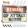CakJuice Dad Metal Sign for Home Decor, Beware of Attack Horse, Bar Sign, Small Sign (20 x 30 cm) view 1