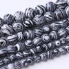 60 Black Malachite Stone Beads, 6 mm, 38.1 cm view 1
