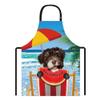Havanese Dog Cool Summer Watermelon Beach Palm Chef Apron, Dark Chocolate Havanese, M view 1
