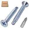 SKIR'CO 50-Pack DIN 7504-P Galvanized Steel Self-Drilling Screws, 4.2 x 32 mm, Countersunk Head view 2