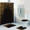ZHEHUA Bathroom Shower Curtain Set with Gold Drip Glitter Pattern view 1