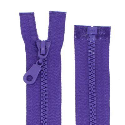 Plastic Zipper, Chunky 5 mm, Separating, 85 cm, Purple