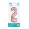 Playflip XL Rose Gold Matte Pink Number 2 Foil Balloon view 1