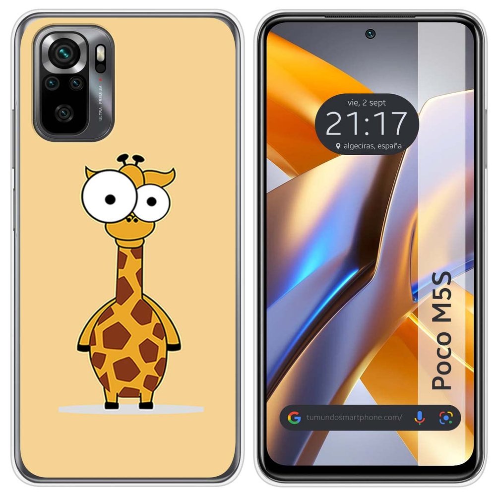 Silicone Case for Xiaomi Poco M5s, Giraphia Drawing Design