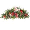 Ttiy Christmas Door Swag with Artificial Pine Needles and Red Berries view 1