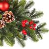 Ttiy Christmas Door Swag with Artificial Pine Needles and Red Berries view 3