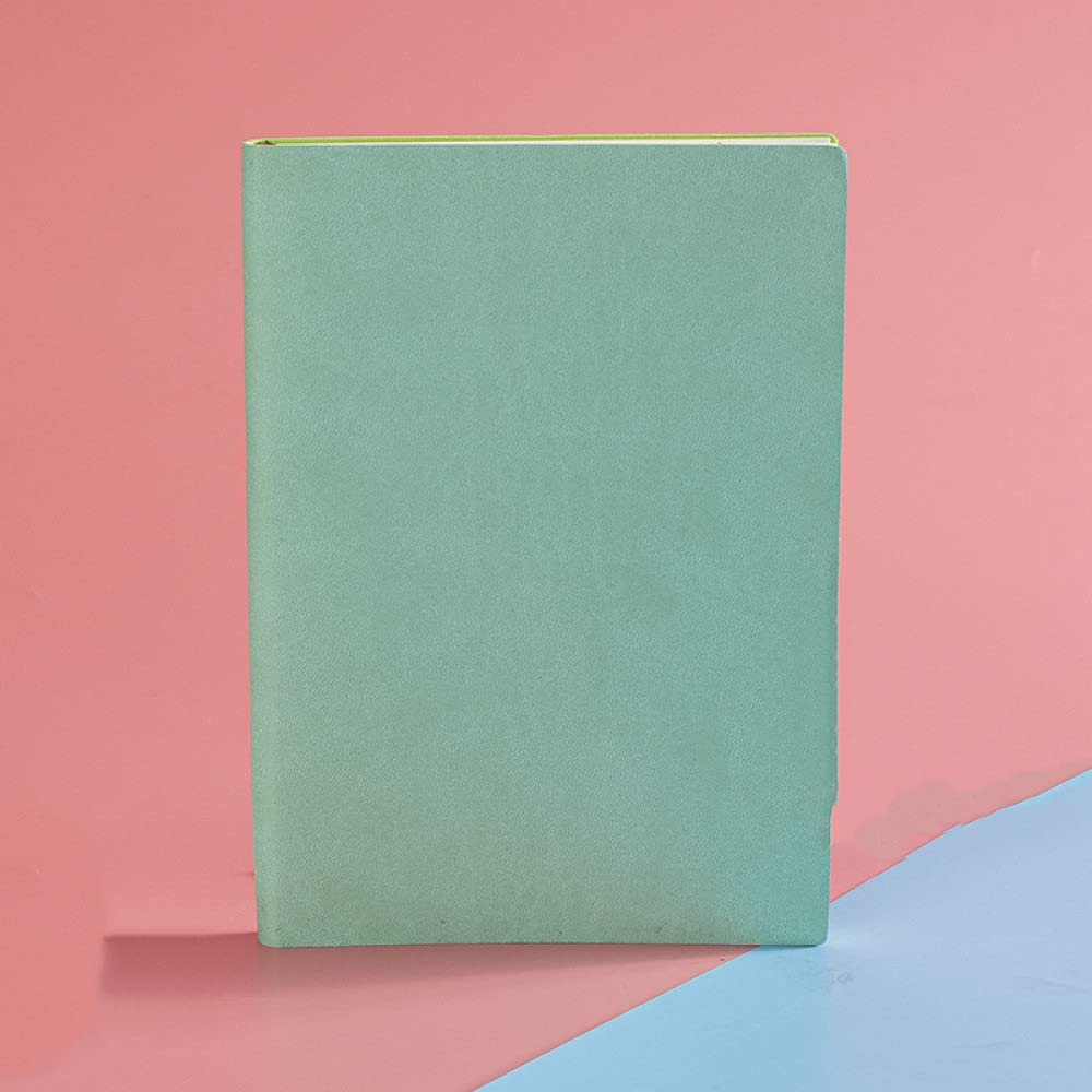 Thickened A5 PU Leather Notebook for Business Meeting Notes, Green, 2-Piece Set
