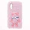 YKTO Fluffy Bunny Faux Fur Case for Samsung Galaxy A30S, Pink Pearl Bear view 1