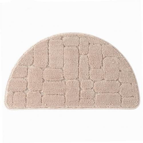 HUFFA Water-Absorbent Semicircular Bathroom Mat, Champagne, 50 x 80 cm