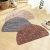 HUFFA Water-Absorbent Semicircular Bathroom Mat, Champagne, 50 x 80 cm view 2
