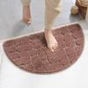 HUFFA Water-Absorbent Semicircular Bathroom Mat, Champagne, 50 x 80 cm view 3