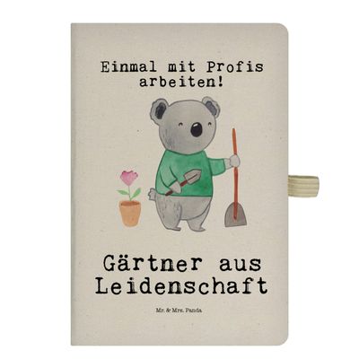 Mr. & Mrs. Panda DIN A4 Cotton Notebook – Gardener by Passion