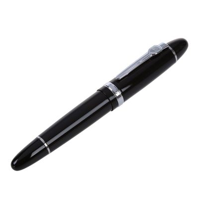 Jufjsfy "159" Black and Silver M-Nib Fountain Pen for Gifts