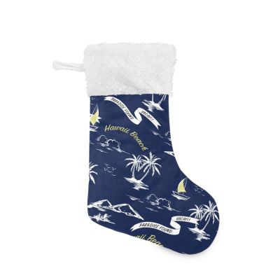 ODAWA Summer Island Christmas Stockings, Hanging Holiday Decor, 45 cm