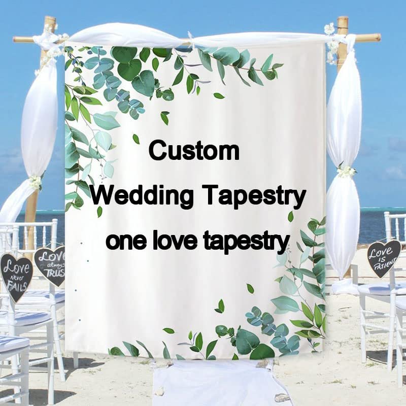 guk Personalized Wall Tapestry, Custom Photo Banner, Decorative Wedding Wall Hanging (90 x 60 in / 230 x 150 cm)