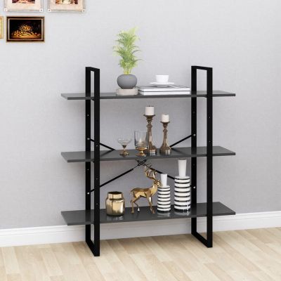 Chenshu Bookshelf, Gray, 100 x 30 x 105 cm, Chipboard