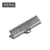 sourcing map 100-Piece Ribbon Crimp Ends, 25 mm, Black Metal view 3