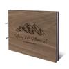 Personalized Wooden Wedding Guest Book, A4, Mountain Design view 1