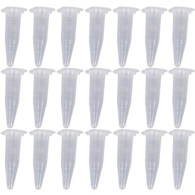 OSHLANT 100-Piece 1.5 mL Laboratory Mini Plastic Centrifuge Vials with Snap Caps, 42 x 11 mm, Clear