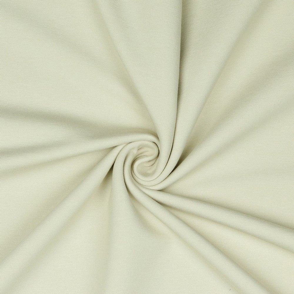 Solid French Terry Fabric by the Meter, Tex +, GOTS-Certified, 50+ Colors (066 I Light Sand, 50 x 150 cm)