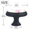 JDEZ White Flower and Ladybug Pattern Crystal Glass Cabinet Knobs, Round Handles with Screws, Set of 4 view 4