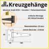 DMX Cross-Strap Gate Hinge, Black, 100 × 30 × 65 × 2.0 mm, 2-Pack view 2