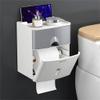 YQBUER Multifunctional Waterproof Toilet Paper Holder, Gray view 3
