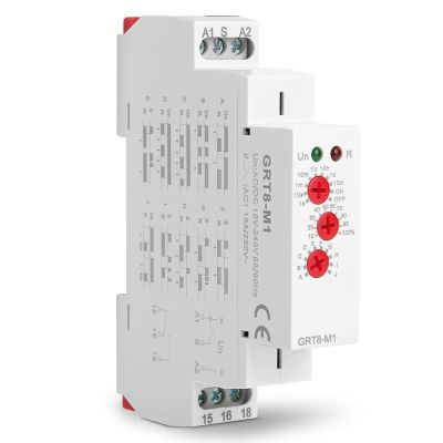 GRT8-M1 Multifunctional Delay Timer Relay, 10 Functions, DIN Rail Mount, AC/DC 12-240V