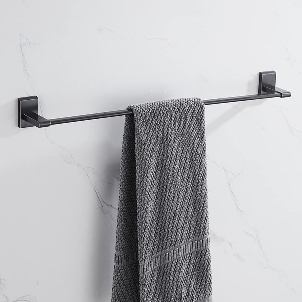 KLZUOPT Exquisite Black Bronze Bathroom Towel Holder, Single Pole