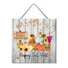 "Happy Fall Y'all" Wooden Sign, Rustic Farmhouse Wall Decor, Pumpkins and Farm Animals, 30.5 x 30.5 cm view 1