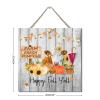 "Happy Fall Y'all" Wooden Sign, Rustic Farmhouse Wall Decor, Pumpkins and Farm Animals, 30.5 x 30.5 cm view 4