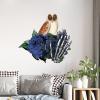 Vintage Halloween Wall Decals with Skeleton, Skull and Owl Designs view 2
