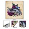 Raven on Skull Halloween Wooden Wall Sign with Purple Flower, 8 x 8 in view 2