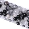 12 mm 30-Piece Black Rutilated Quartz Beads, 2A Grade, 1 Strand view 1