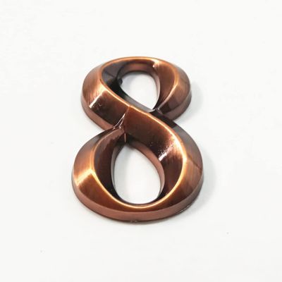 Self-Adhesive 3D House Number 50 mm, 0–9, Modern Copper Red, ABS, 3M Sticker (8)