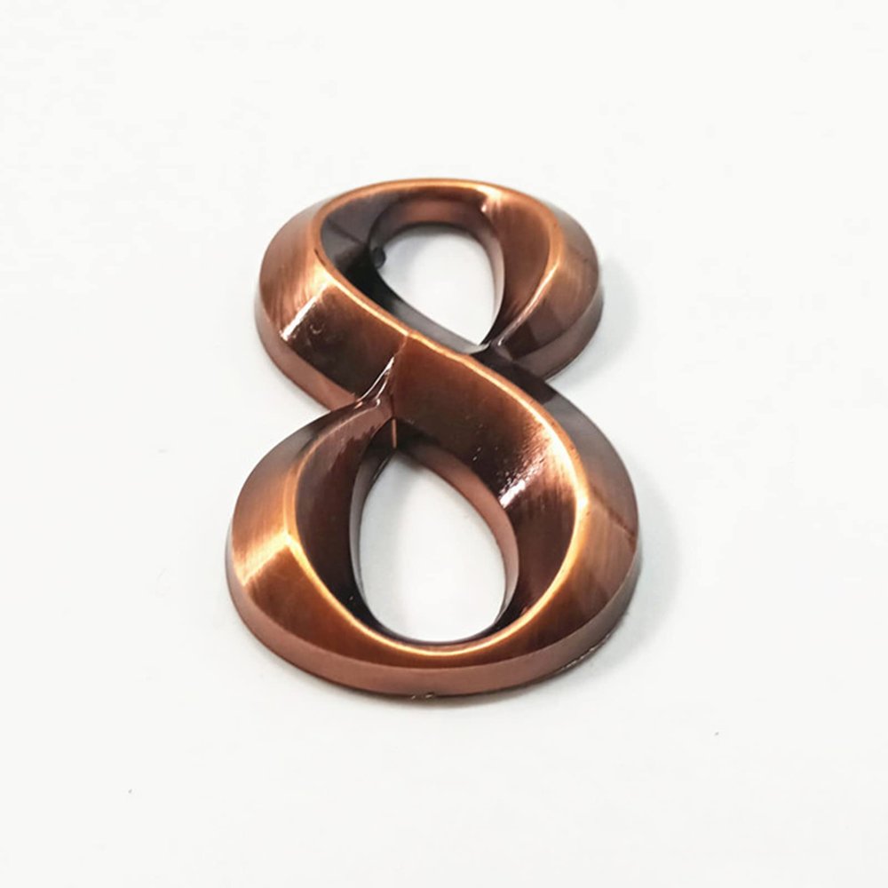 Self-Adhesive 3D House Number 50 mm, 0–9, Modern Copper Red, ABS, 3M Sticker (8)