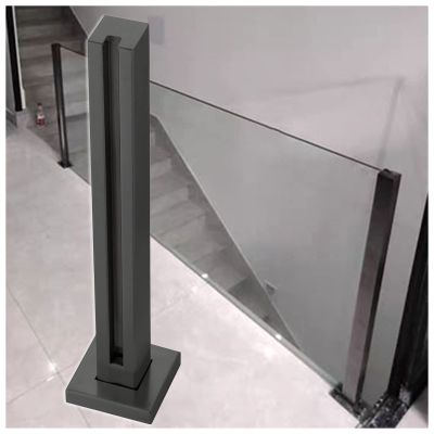 Stainless Steel Glass Railing Post with Glass Clamp