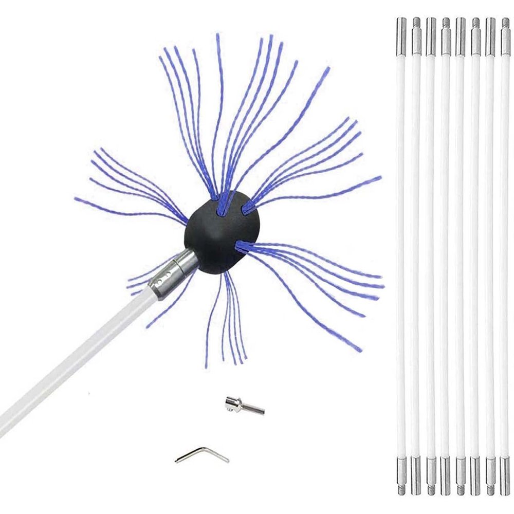 XUDONG Chimney Cleaning Brush Kit with Flexible Nylon Rods