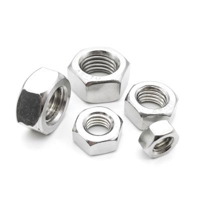 AHSKY DIN934 Hex Nuts, M1–M24, 50/100 pcs, 304 Stainless Steel (Selected: 100 pcs M1.6 Brass)
