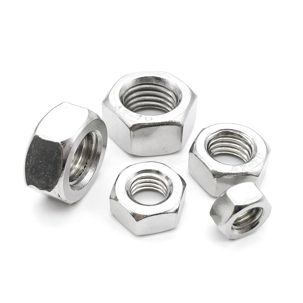 AHSKY DIN934 Hex Nuts, M1–M24, 50/100 pcs, 304 Stainless Steel (Selected: 100 pcs M1.6 Brass)